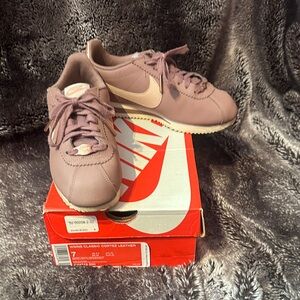 Nike Women's Cortez Sneakers in Mauve and Cream